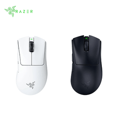 Razer DeathAdder V4 Pro Wireless Gaming Mouse in white and black color variants.
