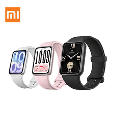 Xiaomi Smart Band 10 Pro displayed in different colors showcasing modern fitness tracking features.