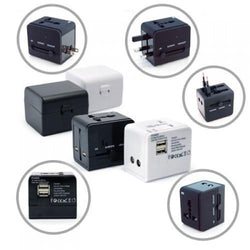 Worldwide Travel Adaptor With 2 USB Hub and Case Corporate Gifts Singapore