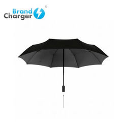 BrandCharger Vireo Auto Umbrella in black, eco-friendly, fully automatic operation design.