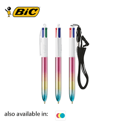 BIC 4 Colours Gradient with lanyard ball pen Corporate Gift Singapore