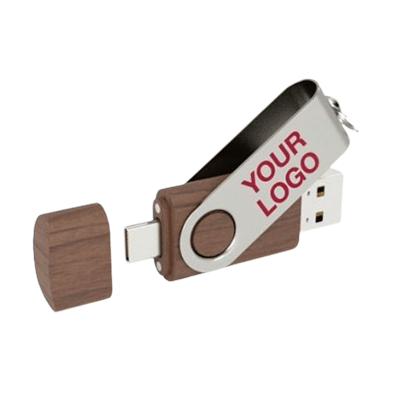 Metal Swivel Wooden USB OTG Corporate Gifts Singapore