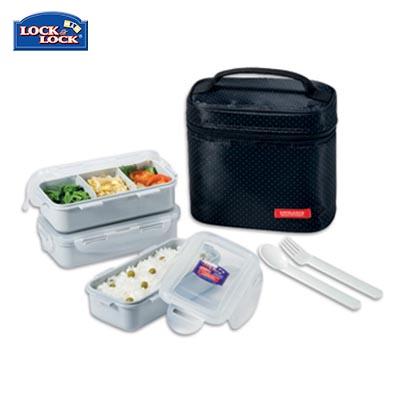 Lock & Lock 3-tier BPA Free Lunch Box with Cutlery Corporate Gifts Singapore